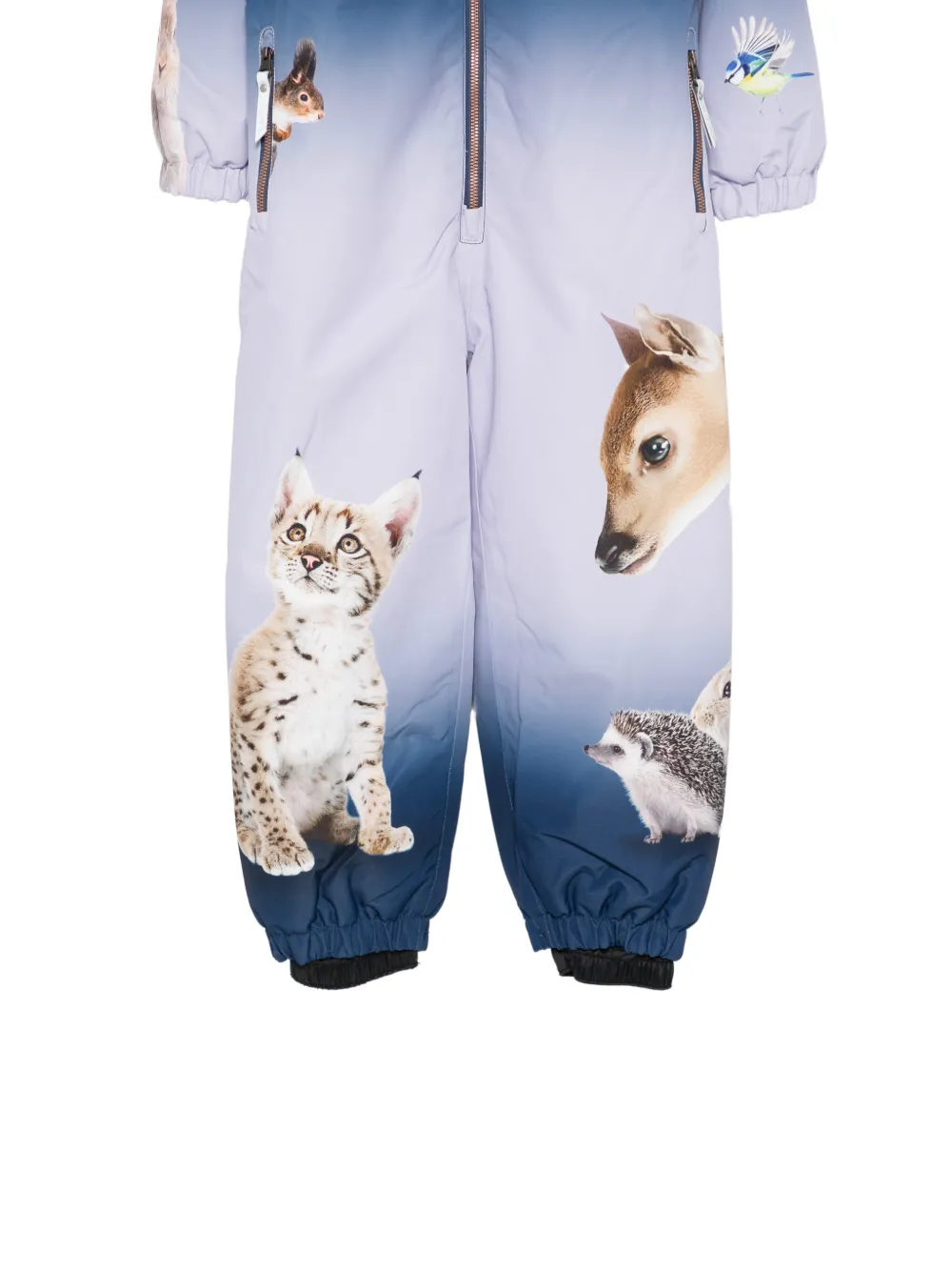 Molo Jumpsuit met dieren-print en capuchon Blauw