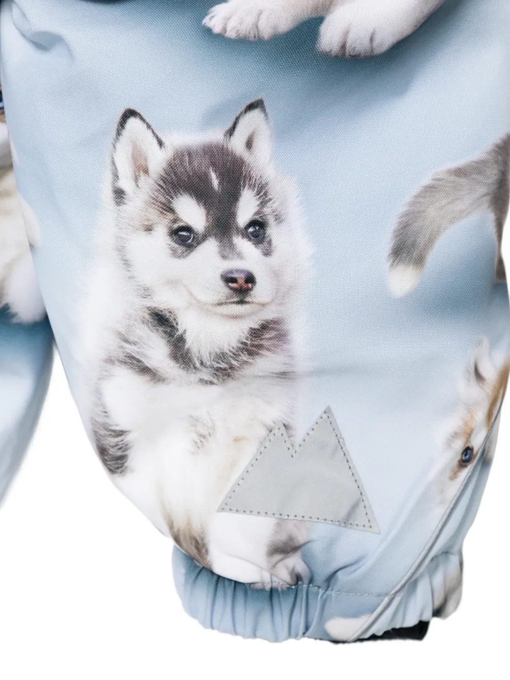 Molo Pyxis skipak met husky-print en afwerking van imitatiebont Blauw