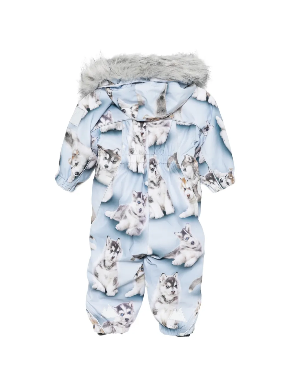 Molo Pyxis skipak met husky-print en afwerking van imitatiebont Blauw