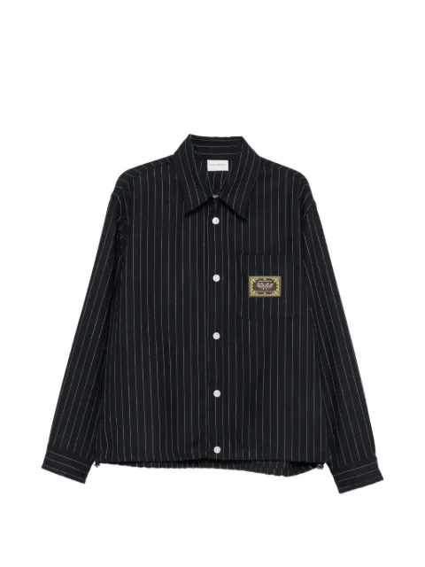 Drôle De Monsieur pinstripe-pattern patch-detail shirt