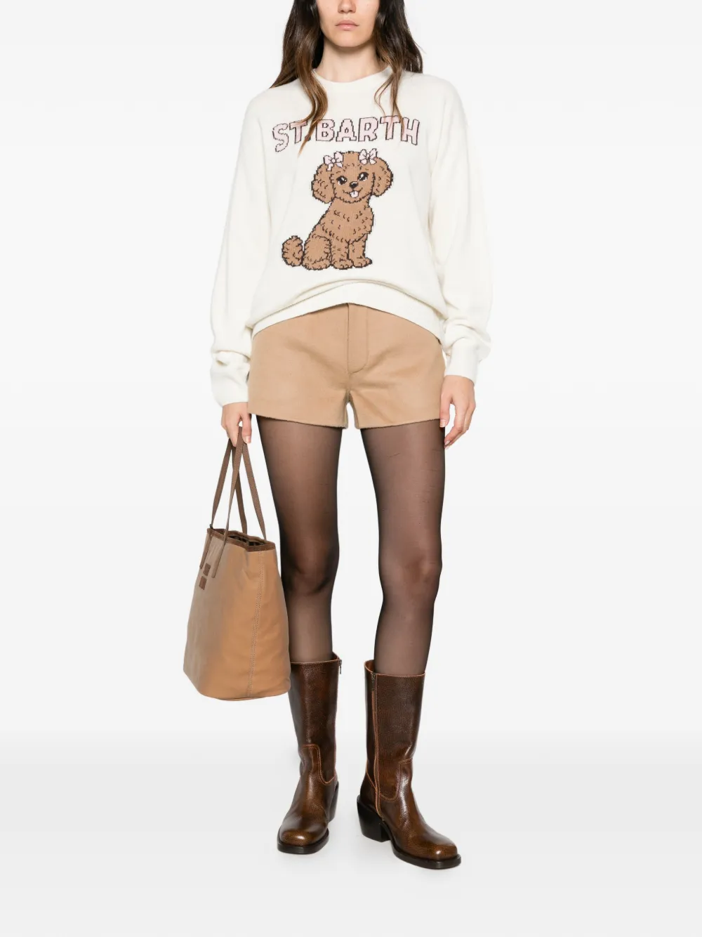 MC2 Saint Barth Intarsia trui Beige