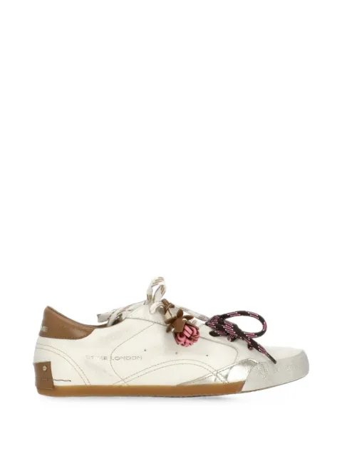 Crime London Sneakerina distressed-effect leather sneakers