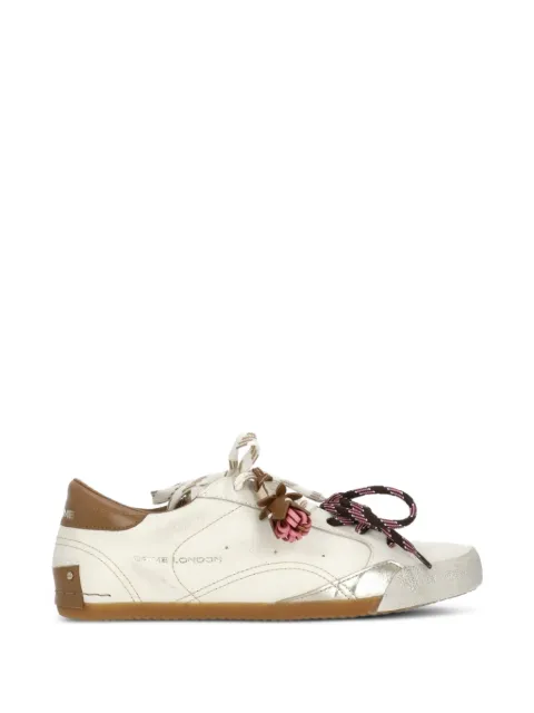Crime London Sneakerina distressed-effect leather sneakers
