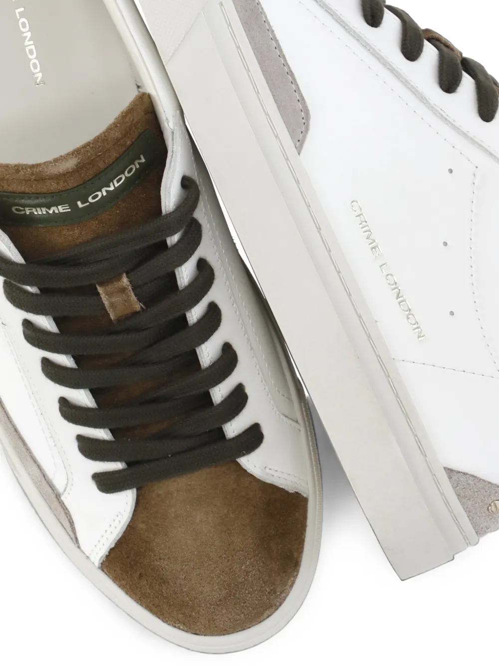 Crime London Essential suede-panelled sneakers Wit