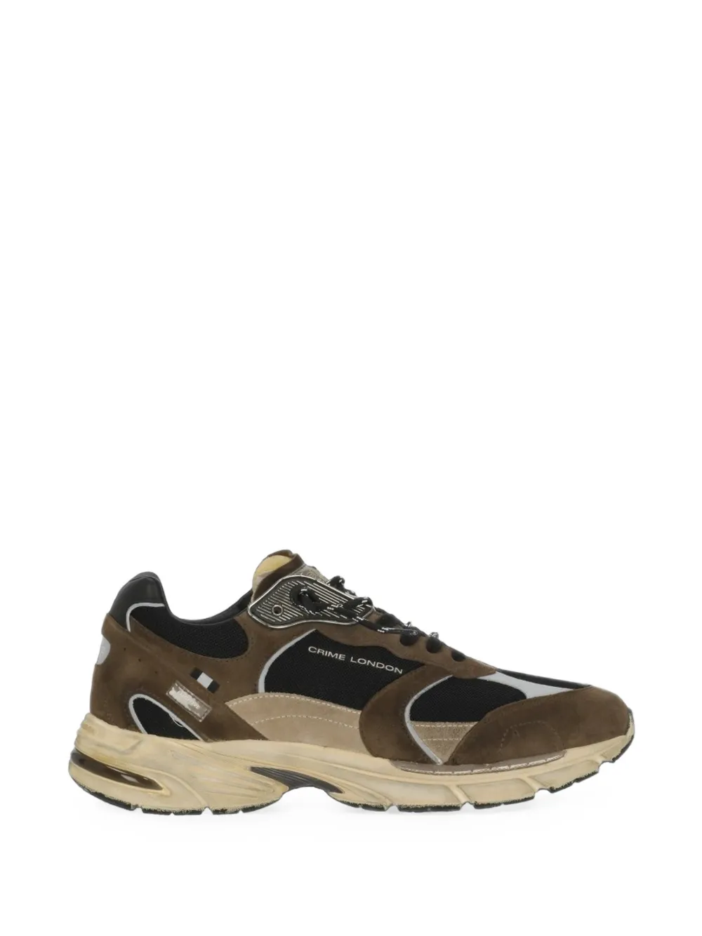 Crime London Fugitive panelled sneakers - Marrone
