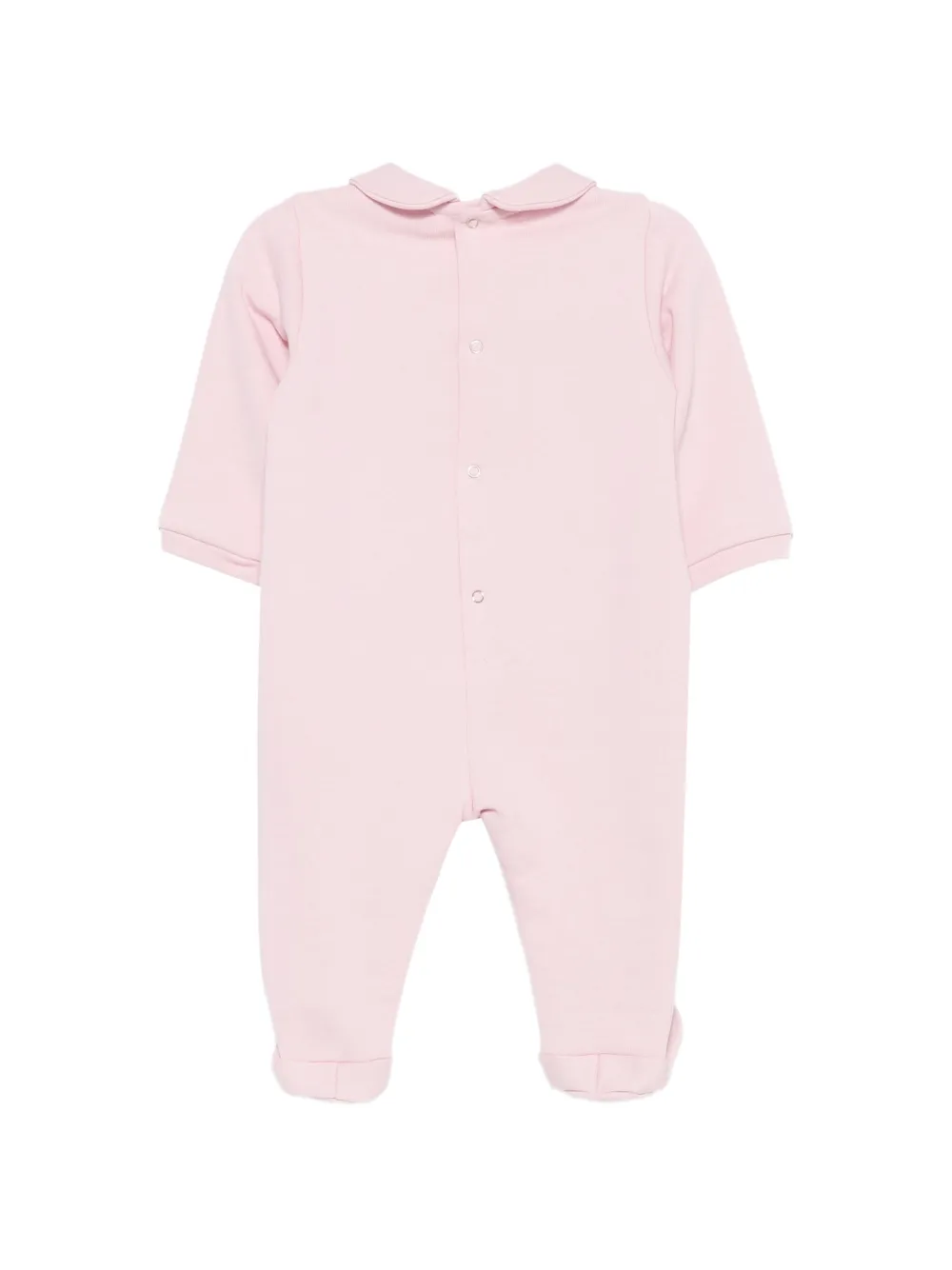 Elisabetta Franchi La Mia Bambina logo-embroidered Peter Pan collar sleepsuit Roze