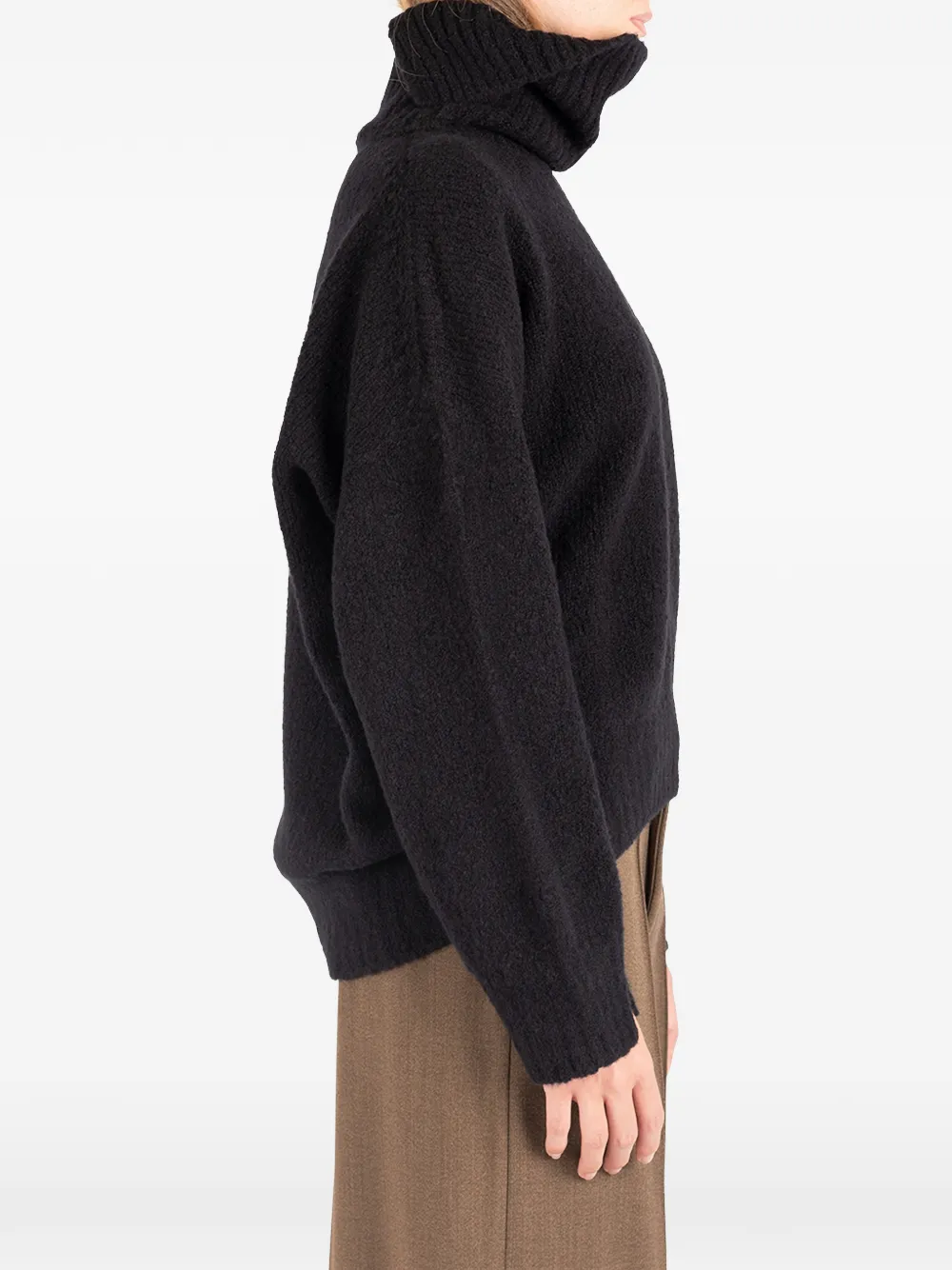 Société Anonyme brushed-effect roll-neck sweater Zwart
