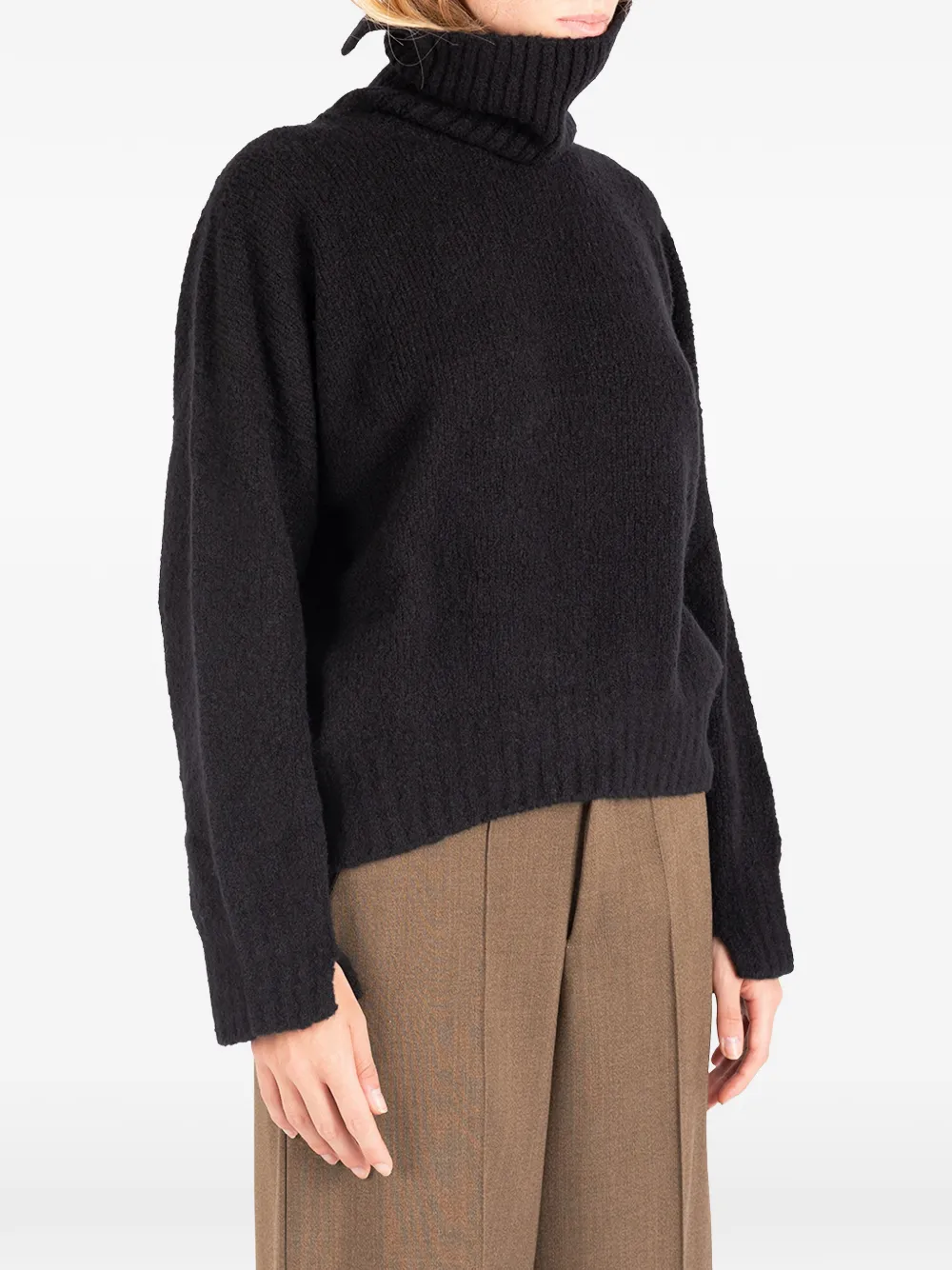 Société Anonyme brushed-effect roll-neck sweater Zwart