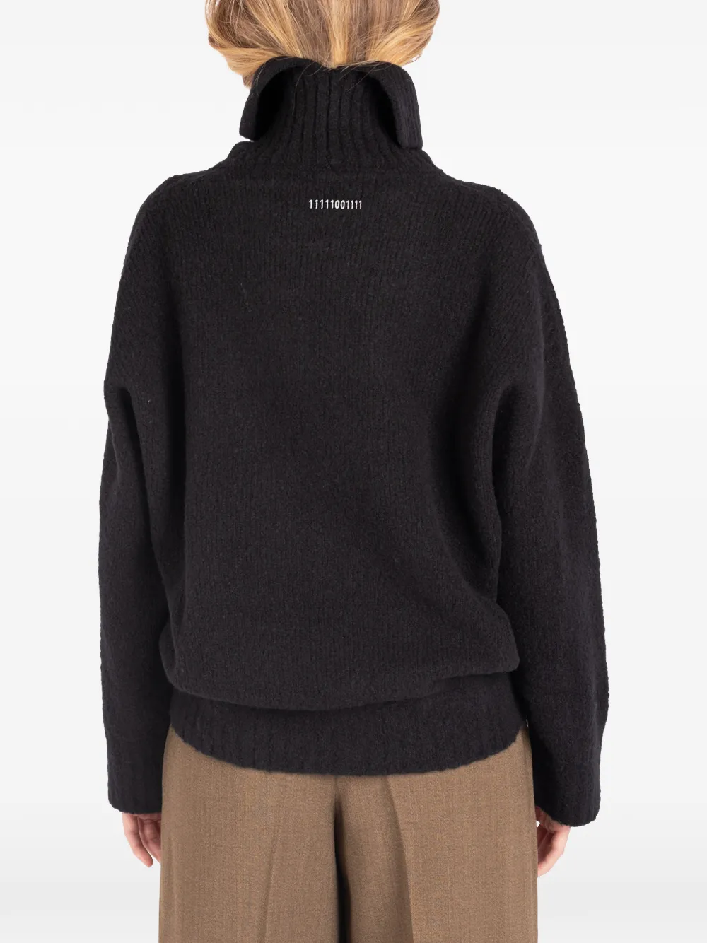 Société Anonyme brushed-effect roll-neck sweater Zwart