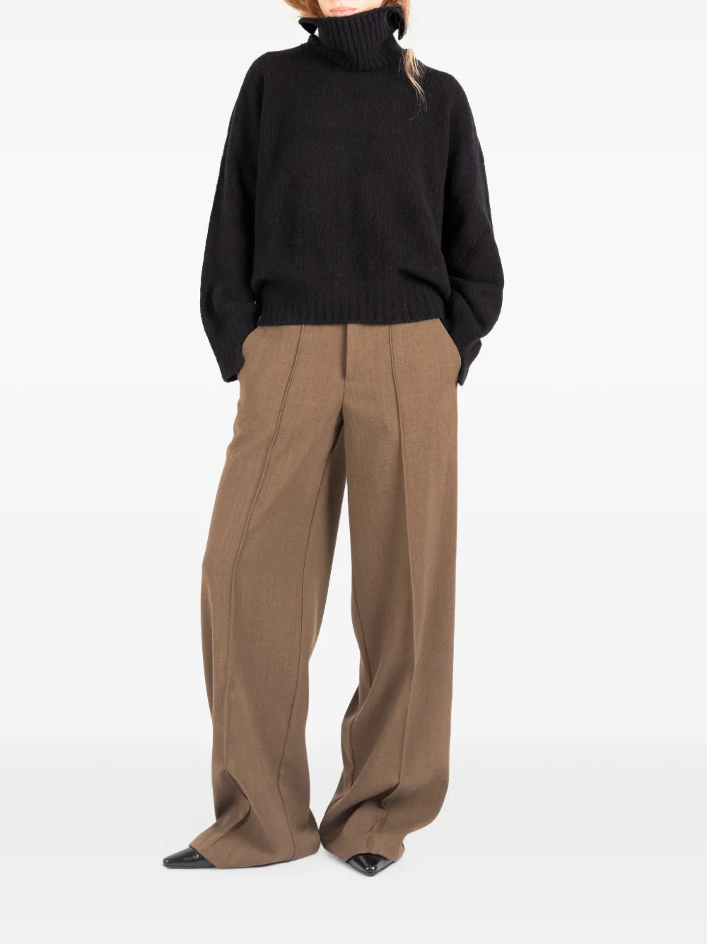 Société Anonyme brushed-effect roll-neck sweater Zwart