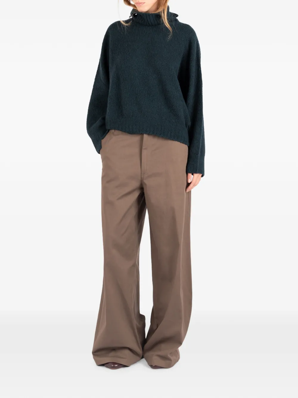 Société Anonyme brushed-effect roll-neck sweater Groen