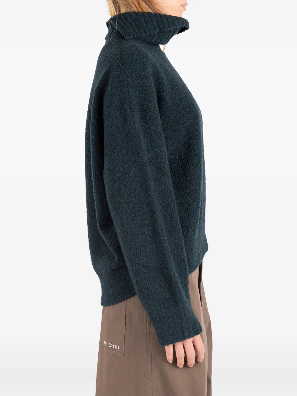 Société Anonyme brushed-effect roll-neck sweater Groen