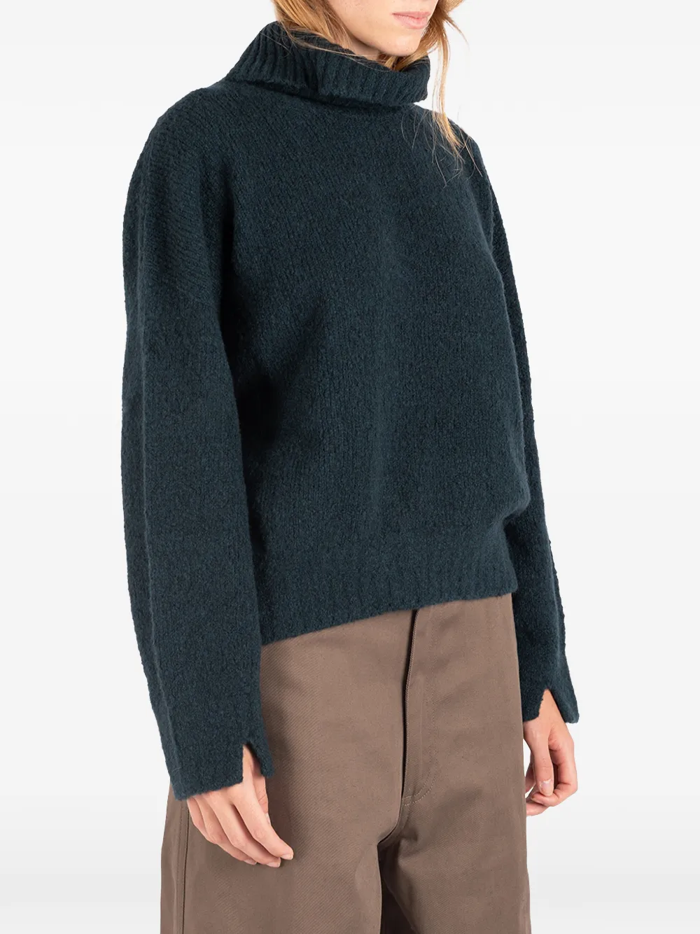 Société Anonyme brushed-effect roll-neck sweater Groen