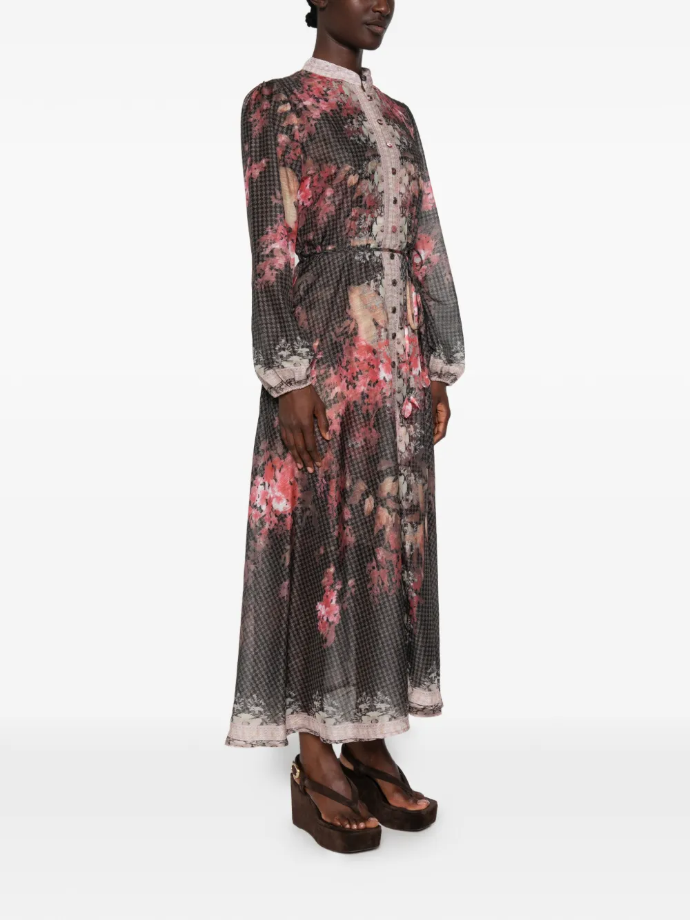 Paper Lace Jurk met bloemenprint Zwart