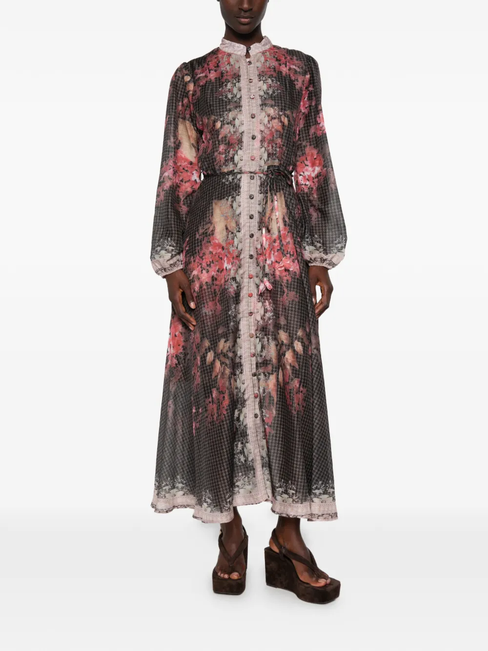 Paper Lace Jurk met bloemenprint Zwart