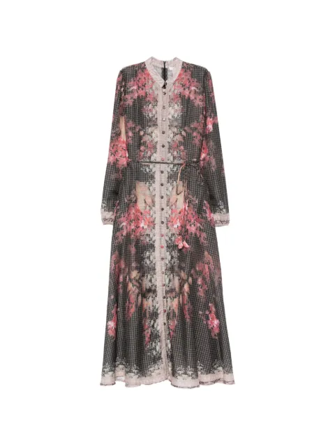 Paper Lace floral-print tie-waist midi dress