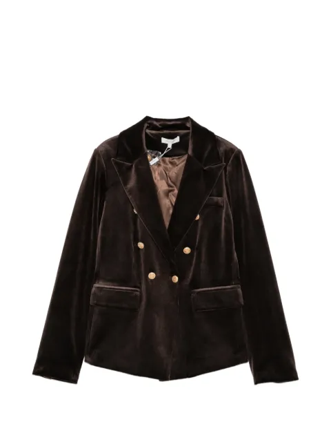 Paper Lace double-breasted velvet jacket