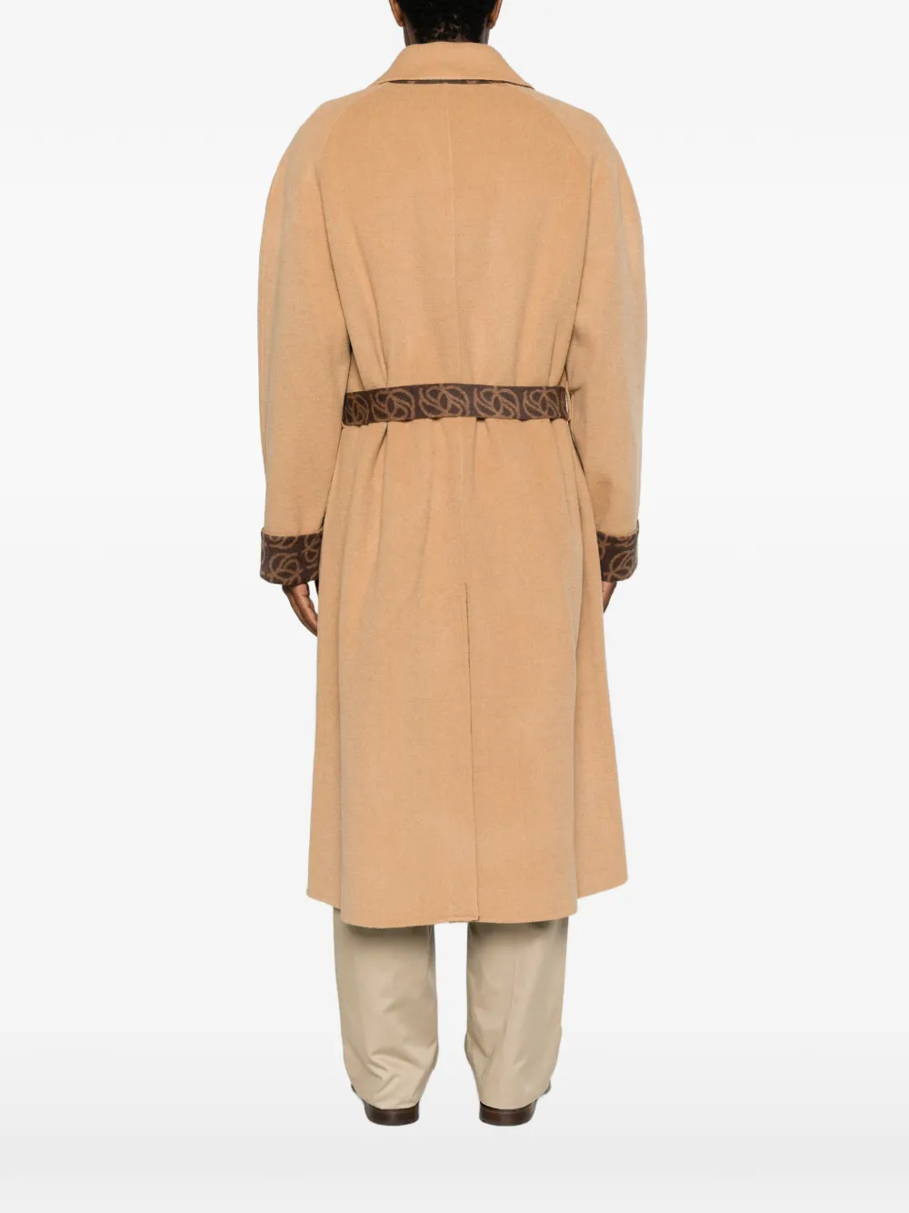 Drôle De Monsieur Jas met ceintuur en dubbele rij knopen Beige