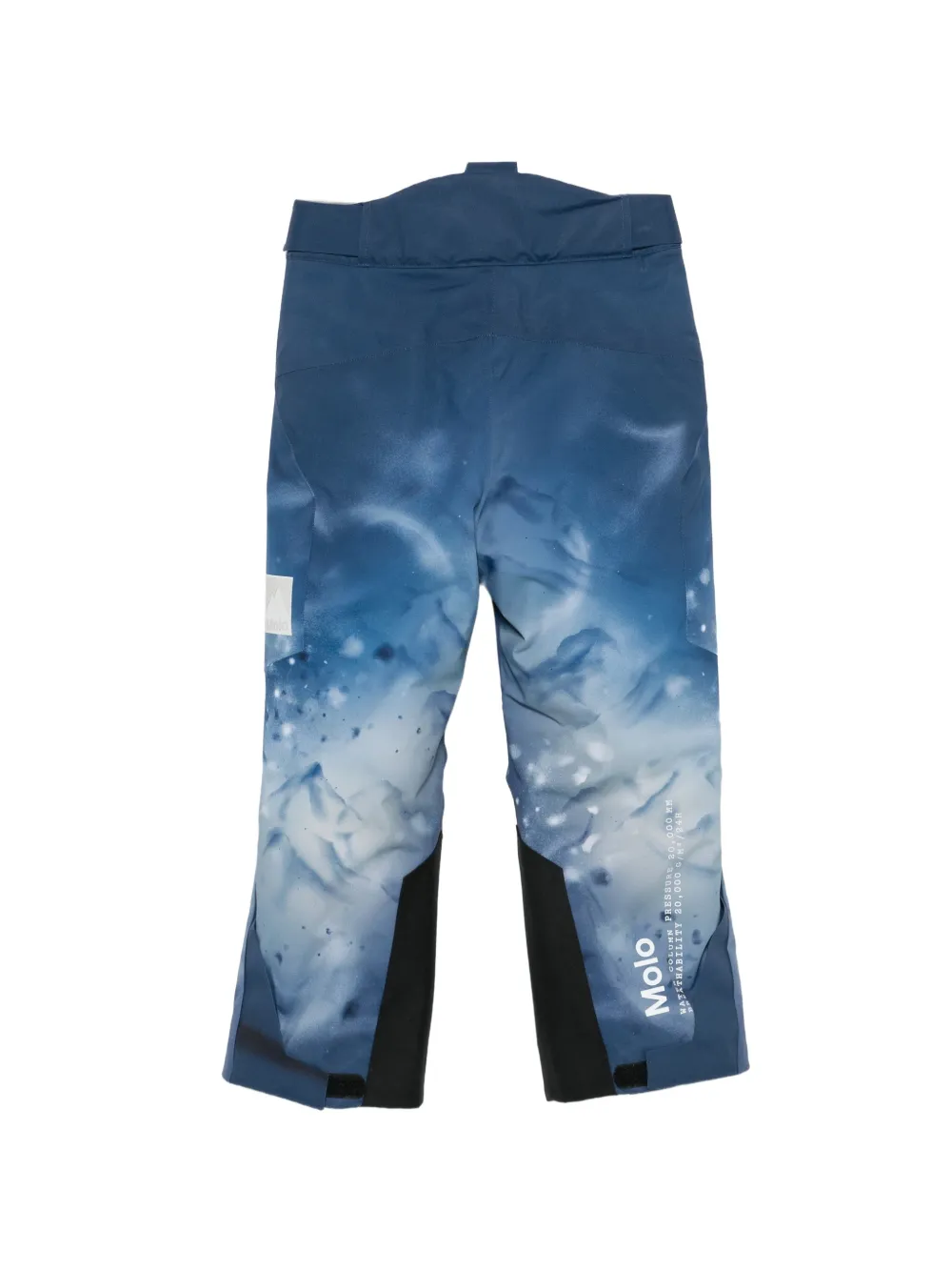 Molo Skibroek met abstracte print en vlakken Blauw