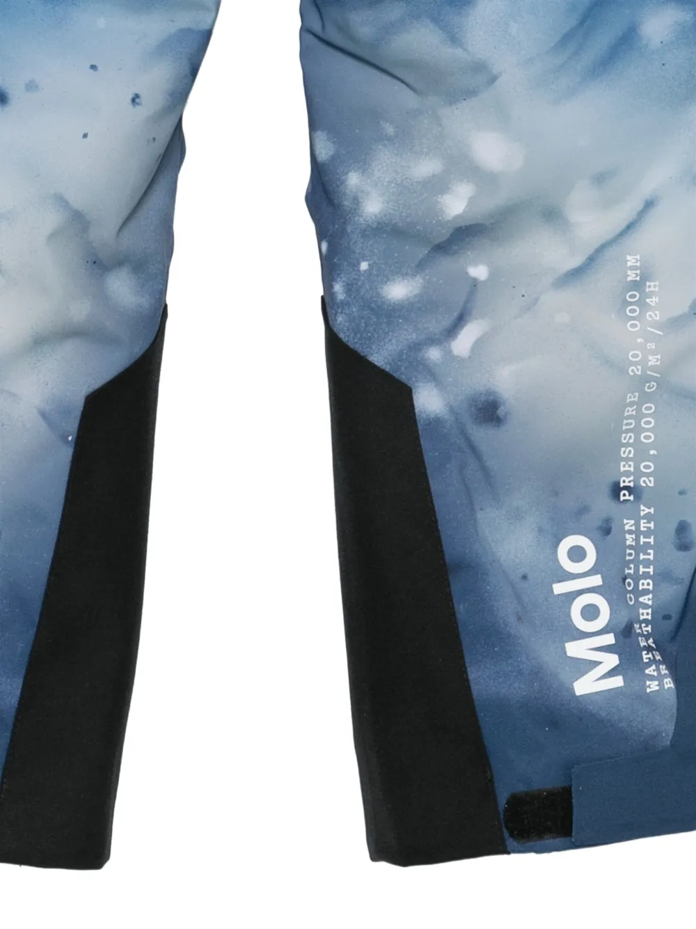 Molo Skibroek met abstracte print en vlakken Blauw