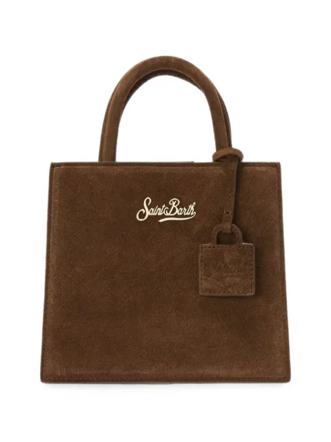 MC2 Saint Barth Mini Shop Bag logo-lettering suede tote bag