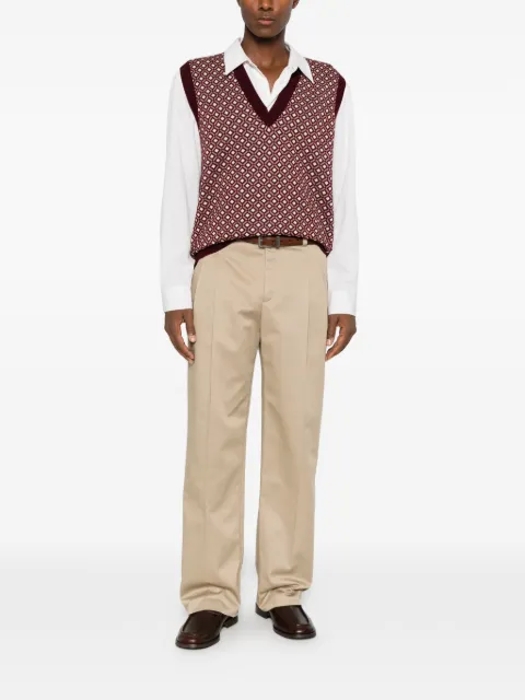 Drôle De Monsieur V-neck geometric-pattern sleveeless sweater