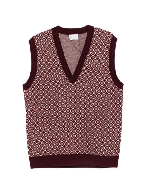 Drôle De Monsieur V-neck geometric-pattern sleveeless sweater