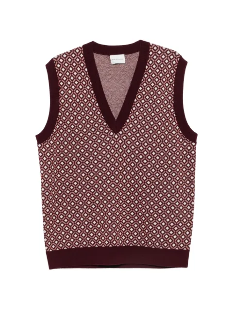 Drôle De Monsieur V-neck geometric-pattern sleveeless sweater