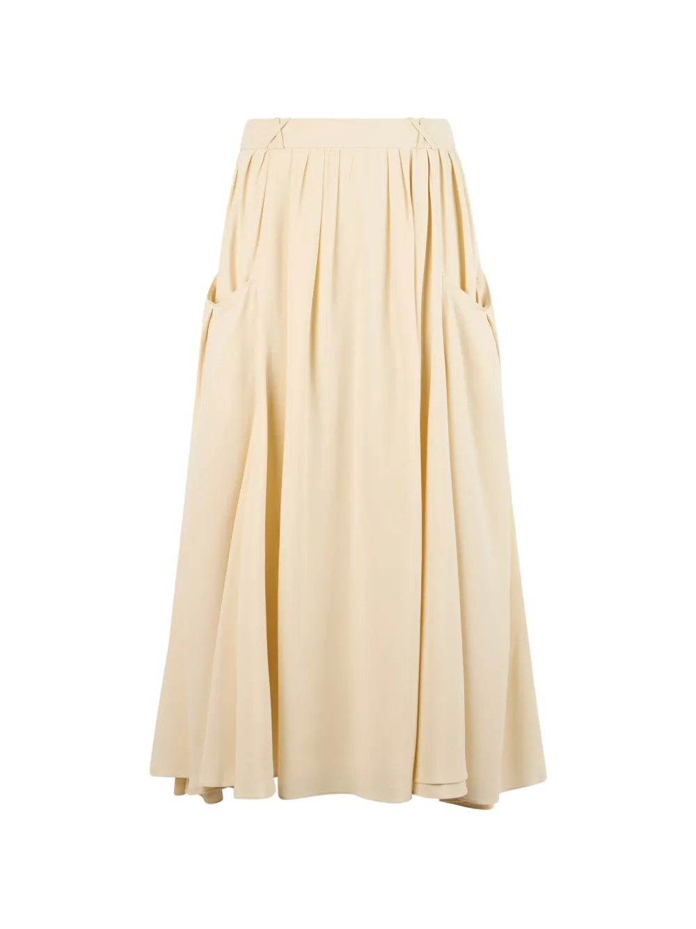 Rabanne pleated patch-pocket midi skirt - Tons neutres