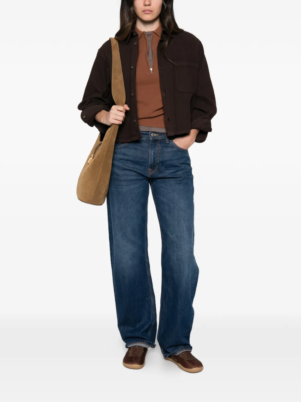A.P.C. Samantha Brodee cropped overhemd met knopen Bruin
