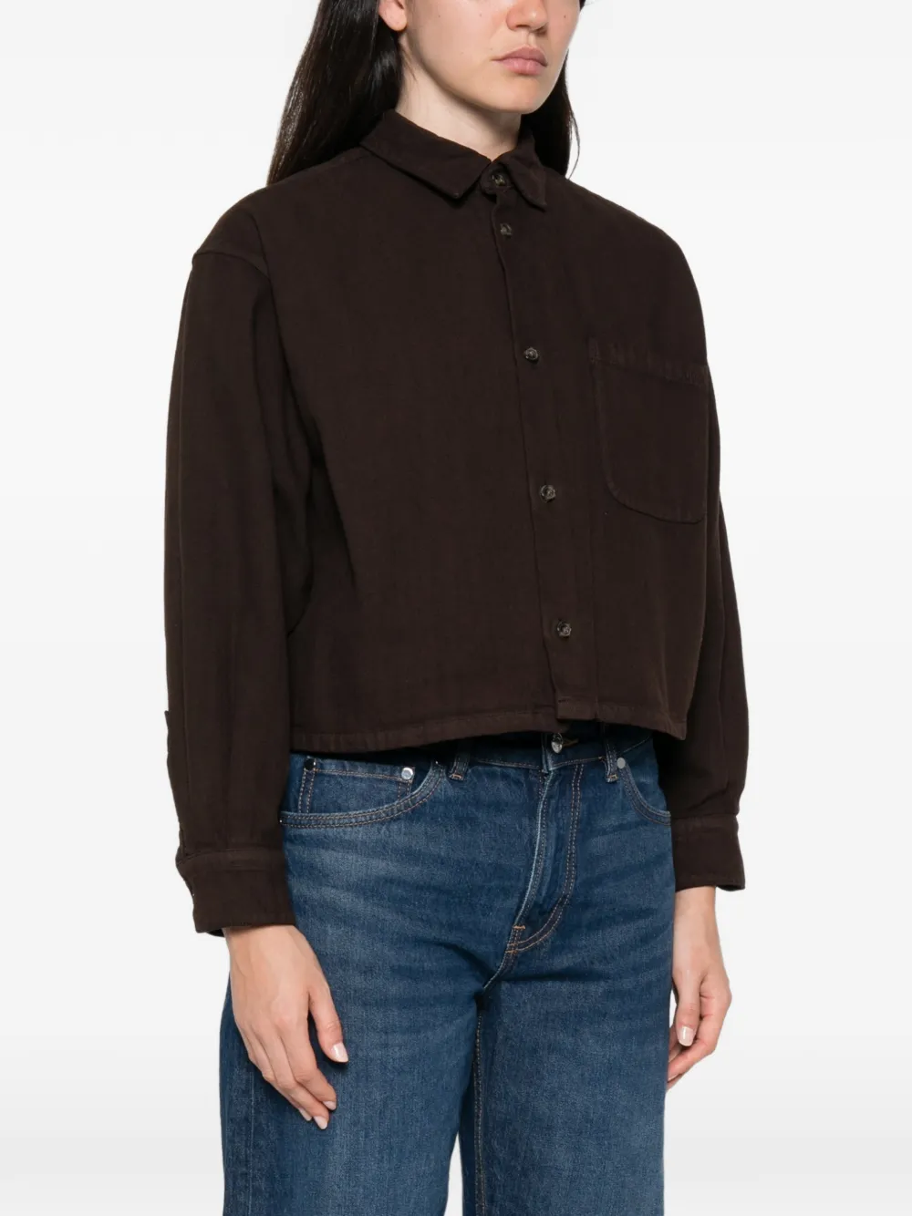 A.P.C. Samantha Brodee cropped overhemd met knopen Bruin