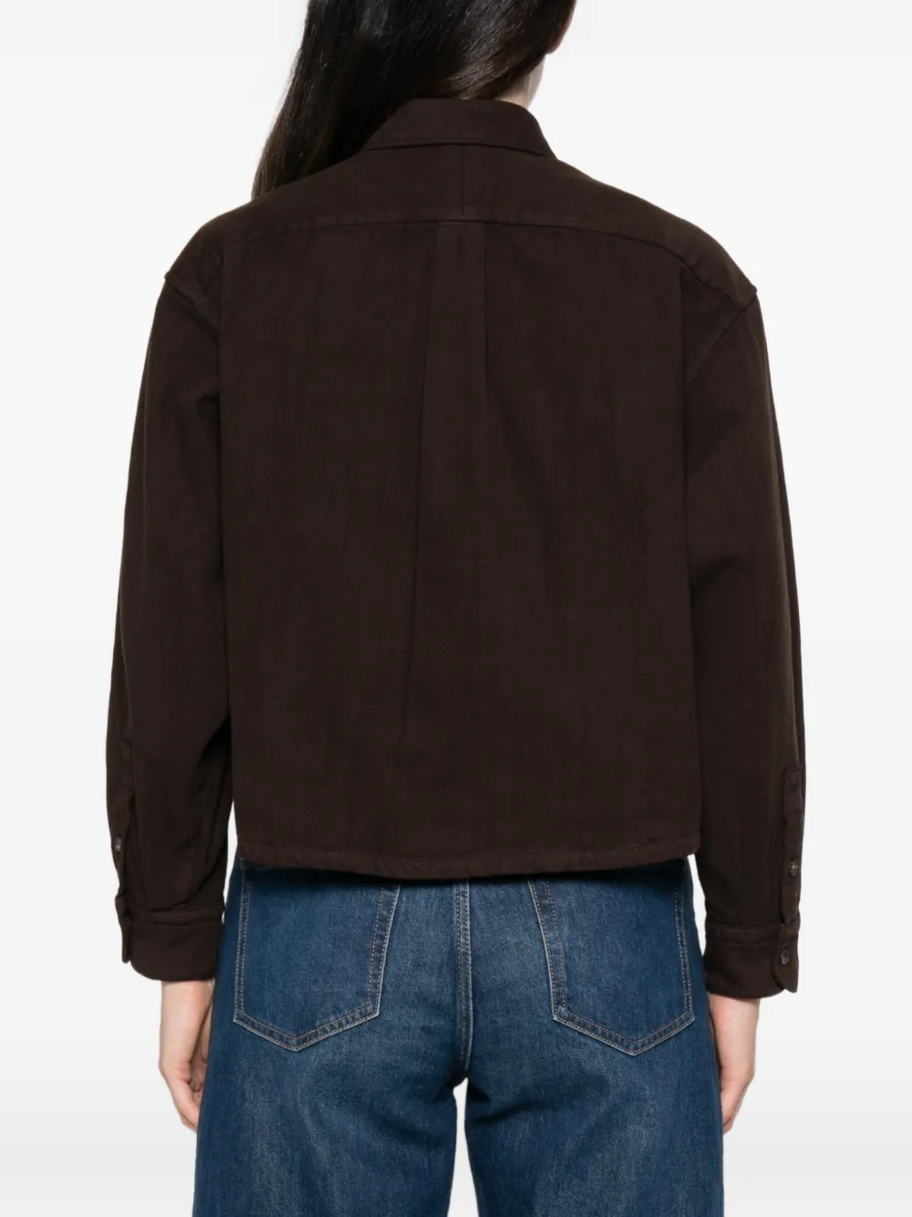 A.P.C. Samantha Brodee cropped overhemd met knopen Bruin