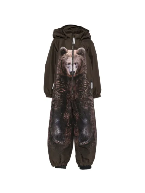 Molo bear-print hooded snowsuits 