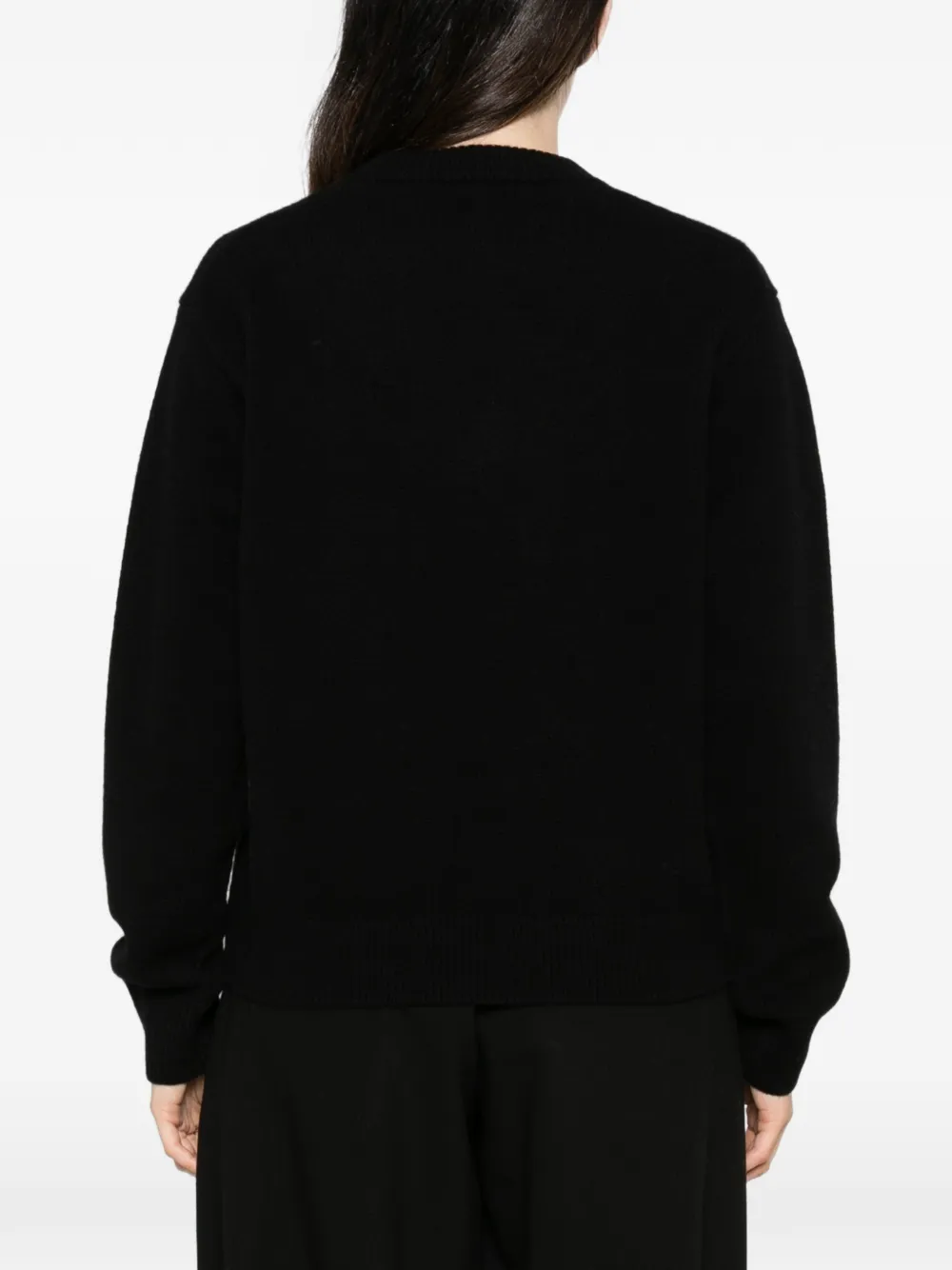 MC2 Saint Barth Kyla heart-intarsia logo-knit sweater Zwart