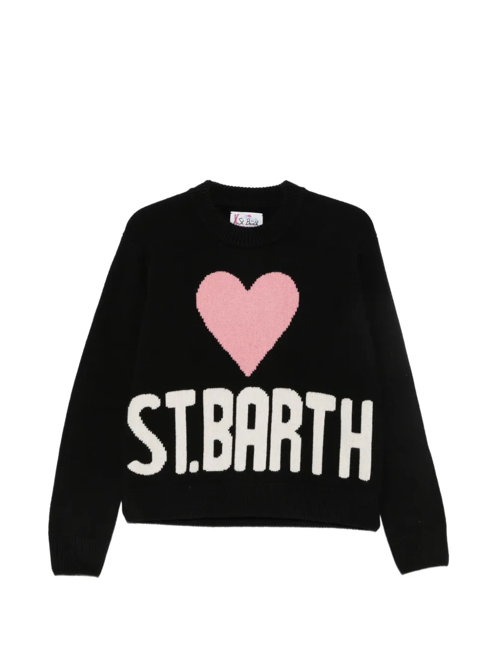 MC2 Saint Barth Kyla heart-intarsia logo-knit sweater