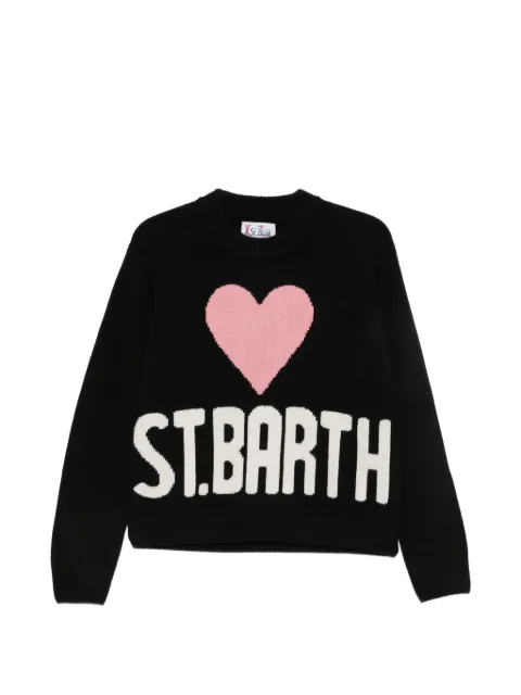MC2 Saint Barth Maglione Kyla con logo in maglia e intarsio a cuore