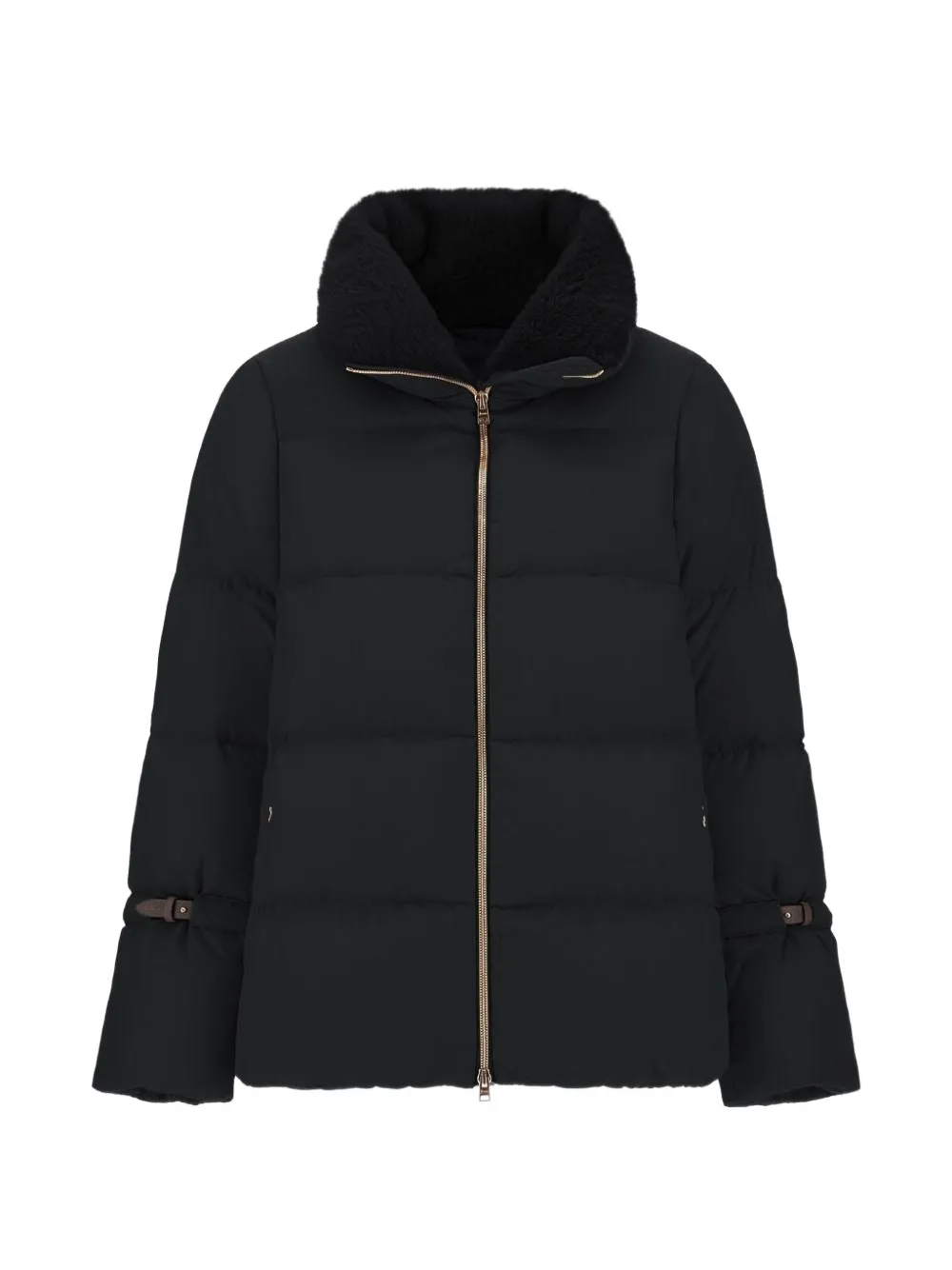 Herno contrast-trim quilted padded coat - Nero