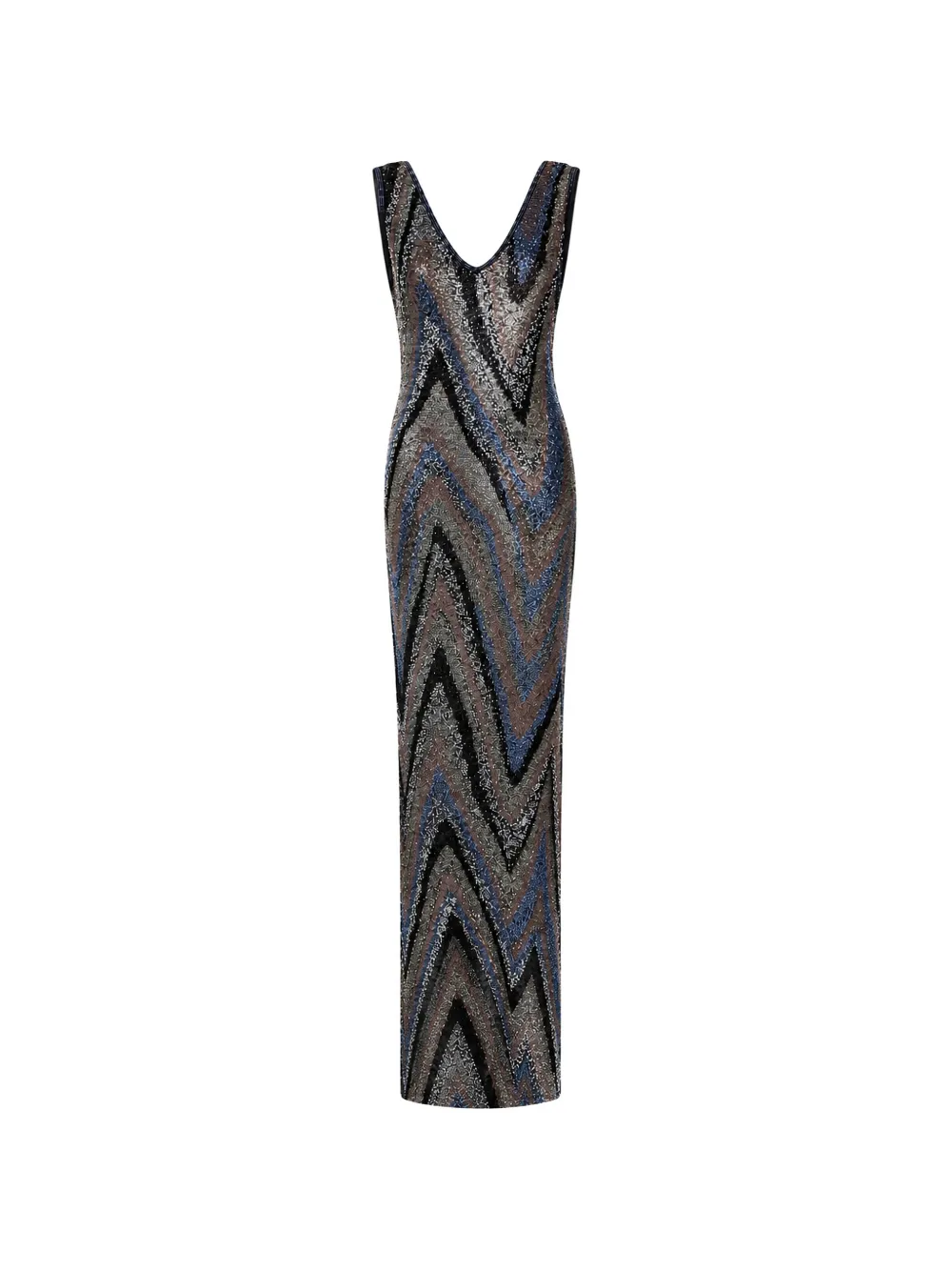 Missoni zigzag-knit V-neck maxi dress