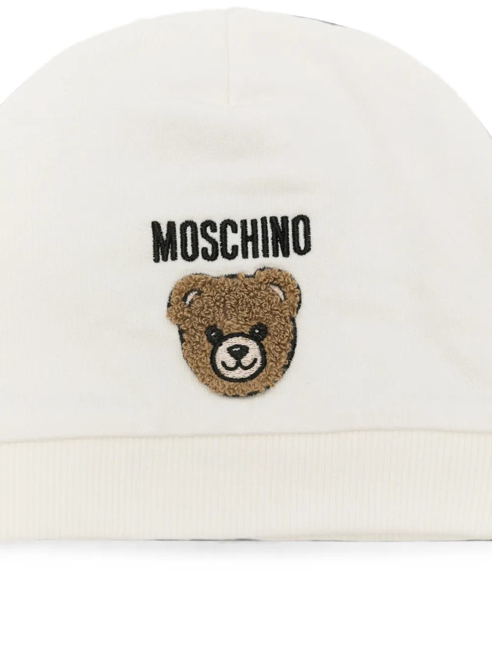 Moschino Kids Teddy Bear muts met geborduurd logo Wit