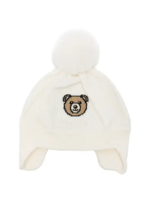 Moschino Kids Teddy Bear pompom beanie hat