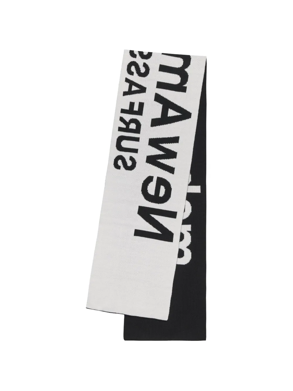 NEW AMSTERDAM logo-intarsia knitted scarf