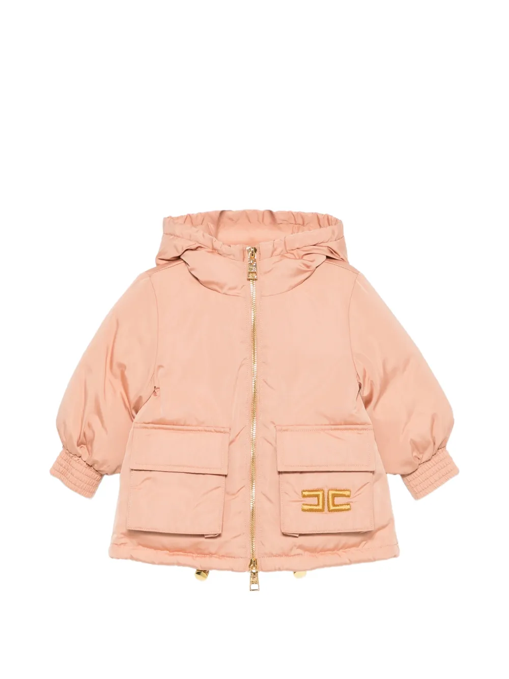 Elisabetta Franchi La Mia Bambina logo-embroidered hooded jacket - Rosa