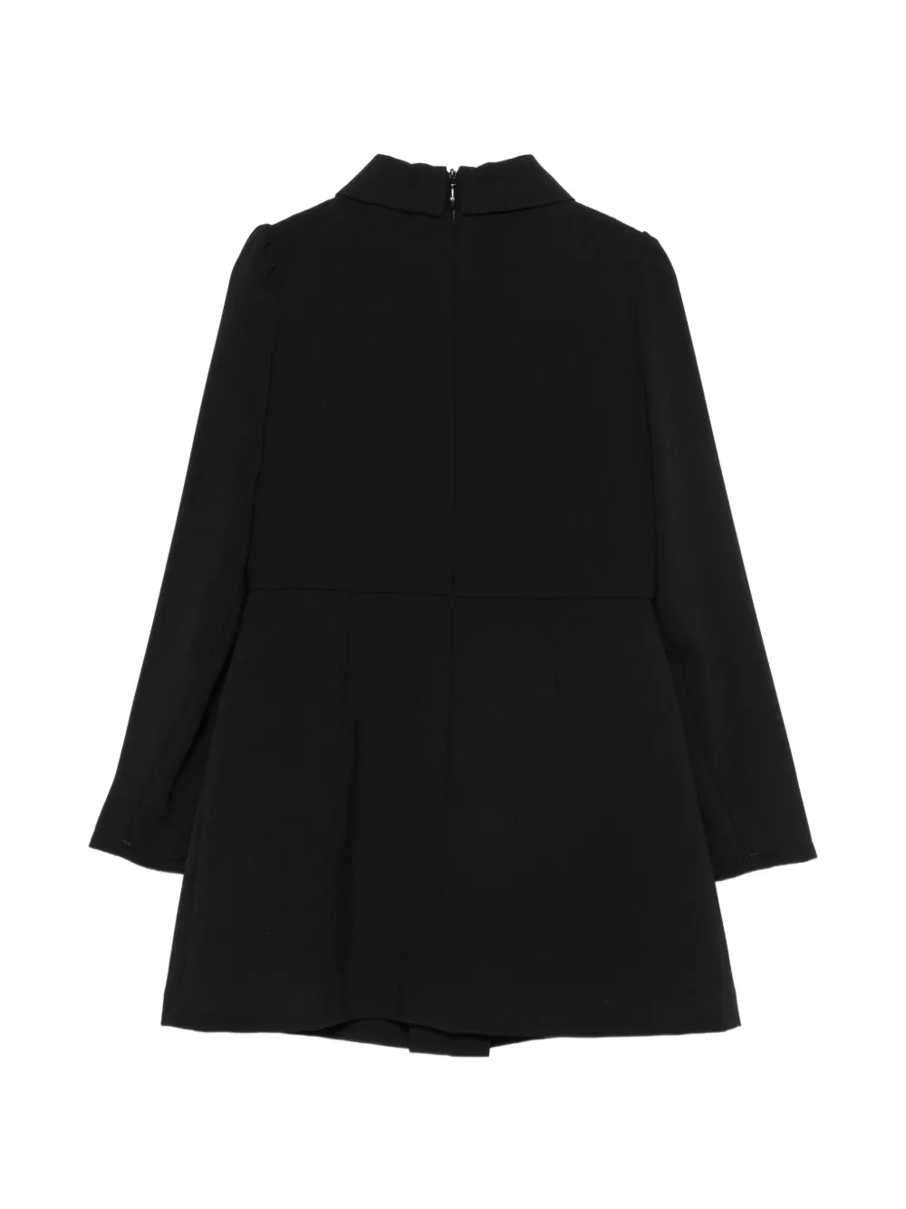 Elisabetta Franchi La Mia Bambina Jurk met dubbele rij knopen en lange mouwen Zwart