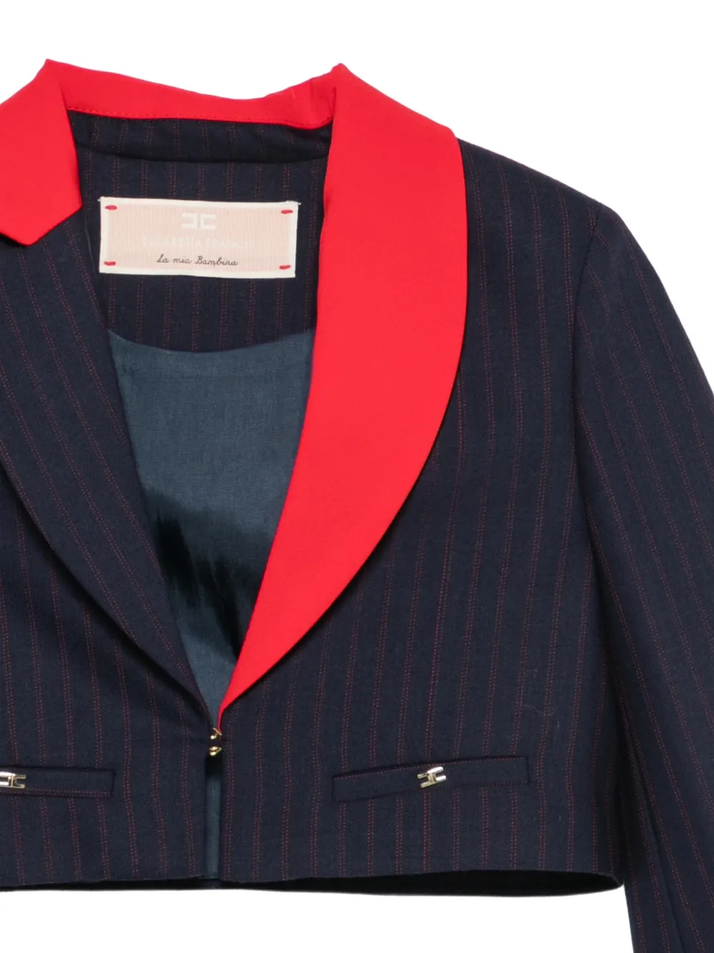 Elisabetta Franchi La Mia Bambina Cropped jack met krijtstreep Blauw