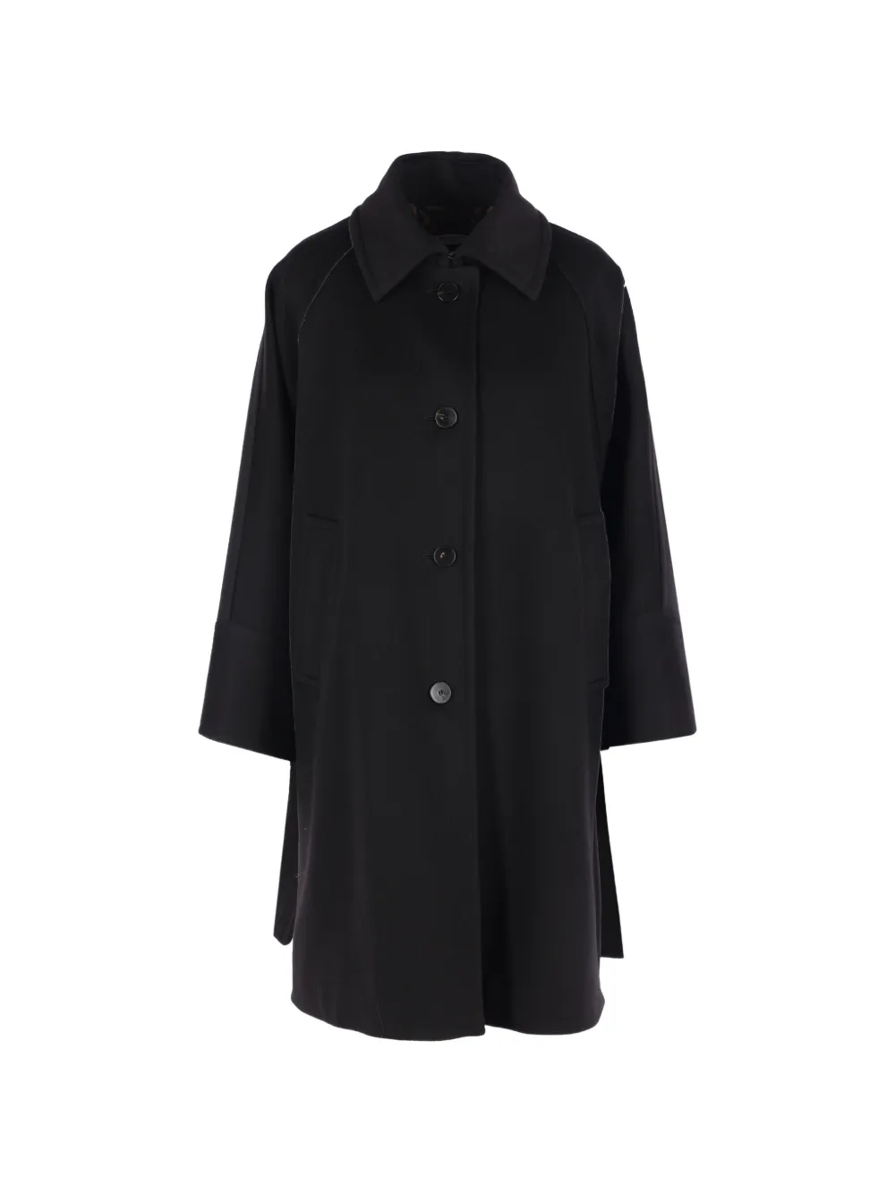 Alberto Biani button-fastening raglan-sleeve coat - Black