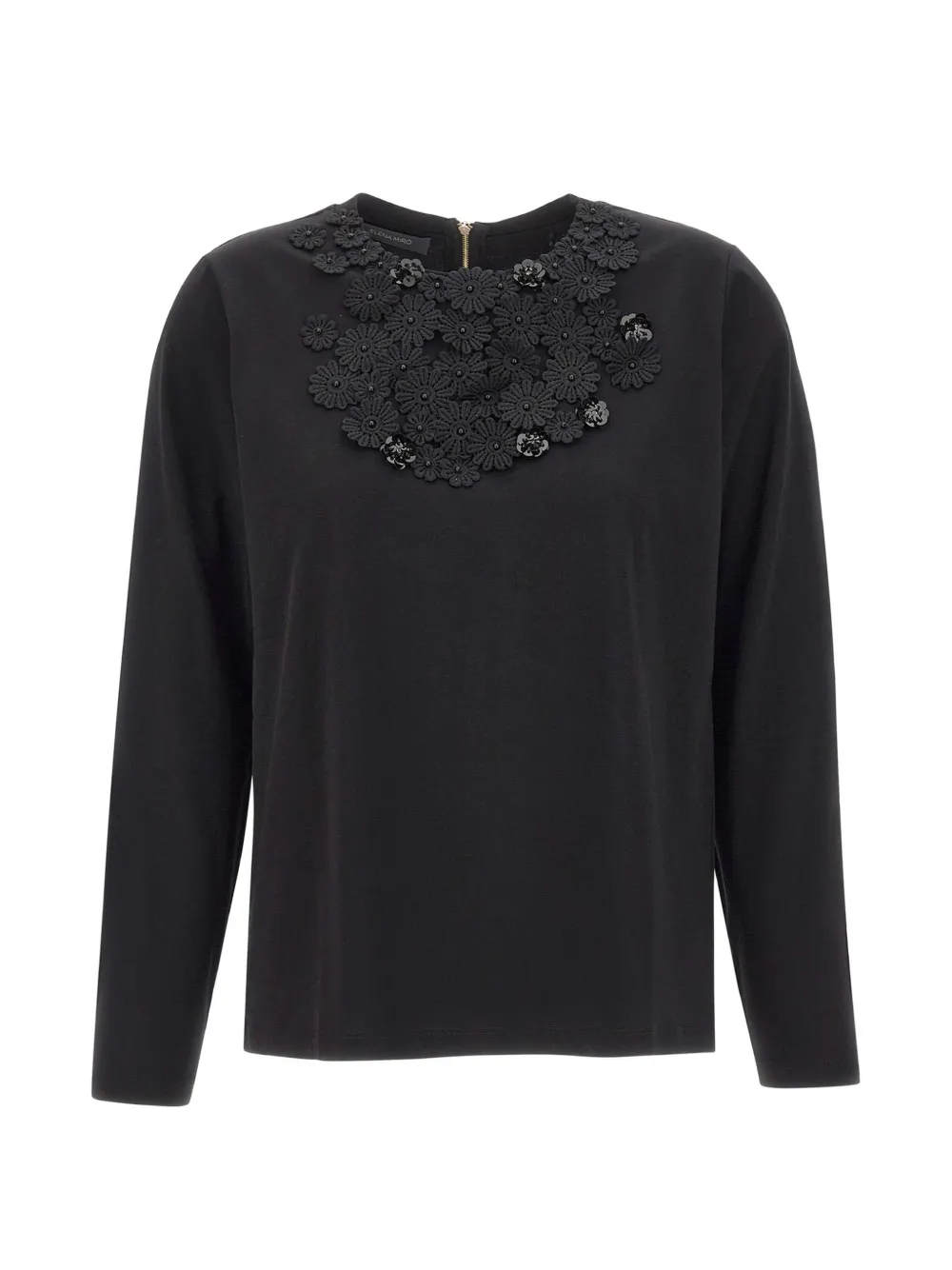 Elena Miro' Sequin-embroidered T-shirt In Black