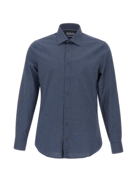 Michael Kors micro-pattern slim-fit shirt