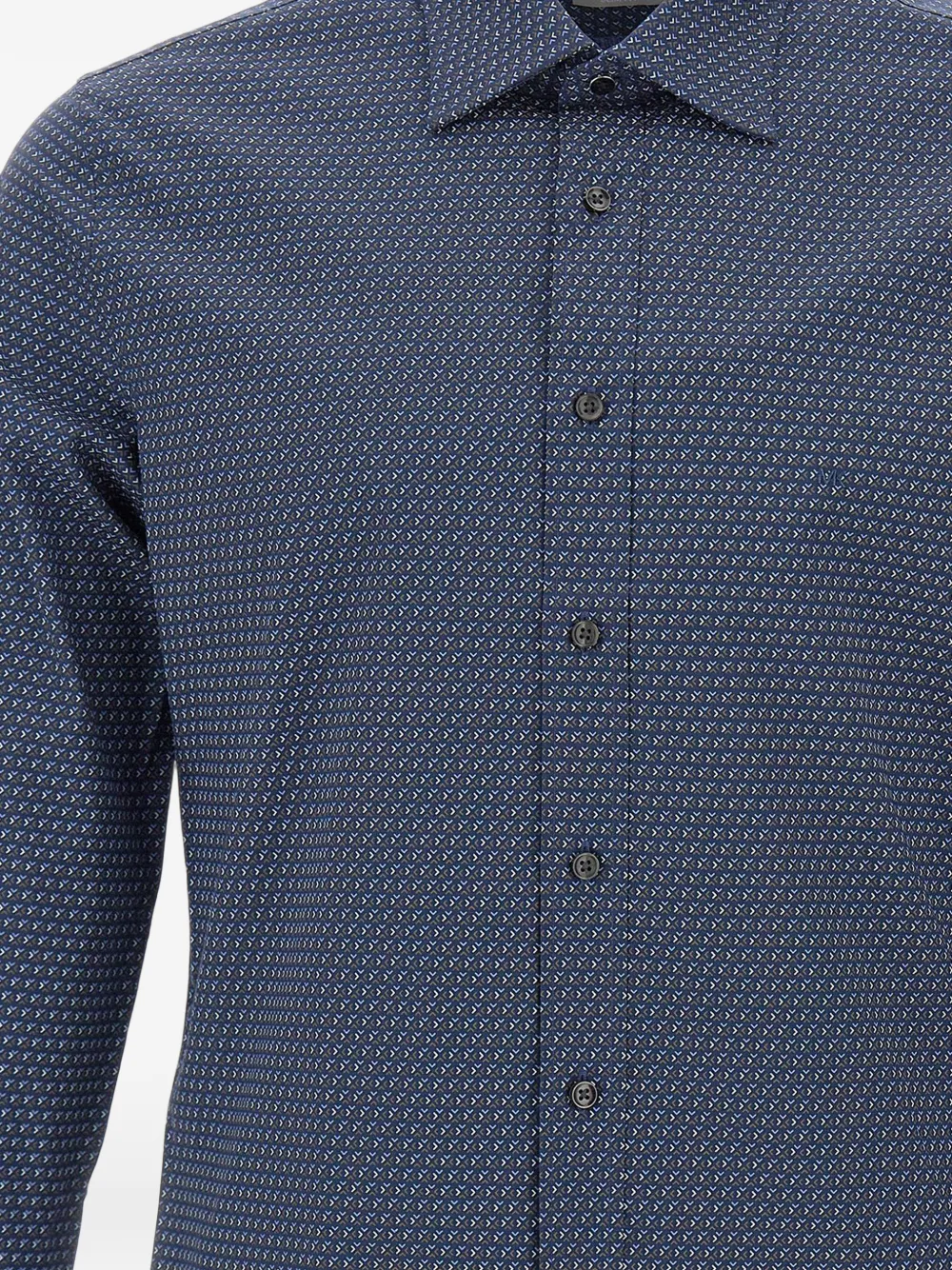 Michael Kors micro-pattern slim-fit shirt Blauw