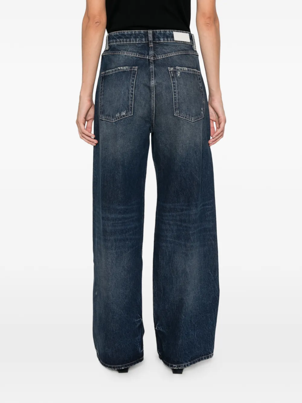 ICON DENIM Bea gerafelde jeans met wijde pijpen Blauw