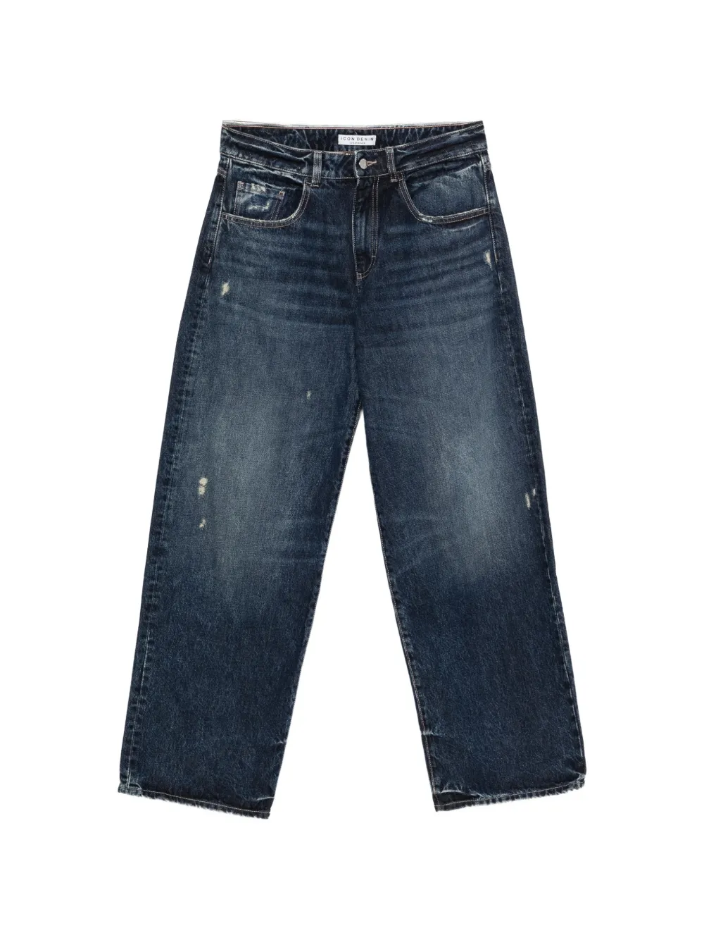 ICON DENIM Bea distressed wide-leg jeans - Blu